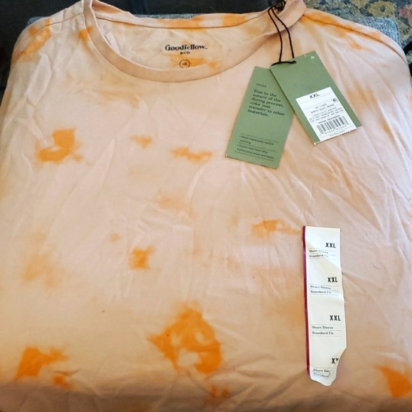 Goodfellow & Co Apricot Glaze Tie Dye 100% Cotton Pink/Orange T-Shirt Size XXL - Picture 2 of 5